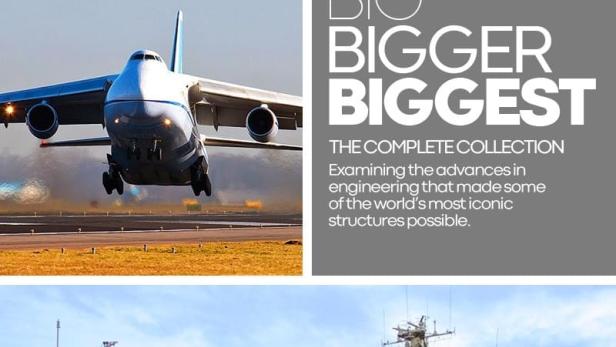 Das Bild zeigt eine Collage mit einer Brücke, einem Flugzeug und dem russischen Eisbrecher „Lenin“.