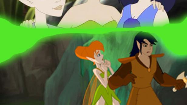 Das Cover des Animationsfilms „Mittelland – Die Legende der Elfen“ mit Elfenfiguren.