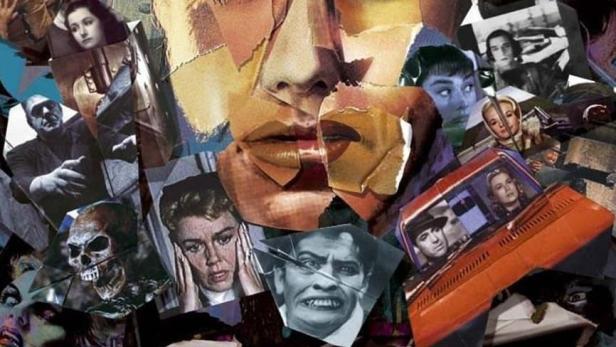 Das Filmplakat für „Fast Film“ zeigt eine Collage aus Filmszenen, die ein Gesicht formen.