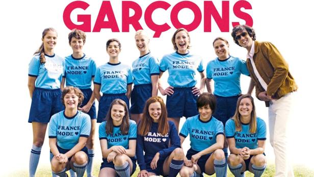 Das Filmplakat für „Comme des Garçons“ zeigt ein französisches Frauenfußballteam mit ihrem Trainer.
