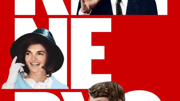 Das Filmplakat für „American Dynasties: The Kennedys“ zeigt John, Jackie und Robert Kennedy.