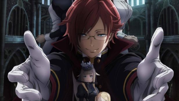 Das Key Visual für „Princess Principal: Crown Handler“ zeigt mehrere Charaktere in einer Kathedrale.