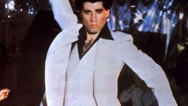 John Travolta in seinem weißen Anzug in "Saturday Night Fever"