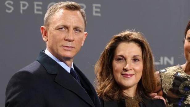 Barbara Broccoli und der ehemalige James-Bond-Darsteller Daniel Craig am roten Teppich von "Spectre".