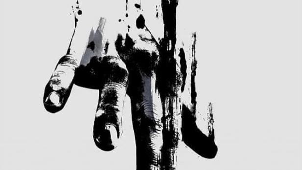 Eine stilisierte Hand, dargestellt in schwarzer Tusche, mit dem Titel „The Match“.