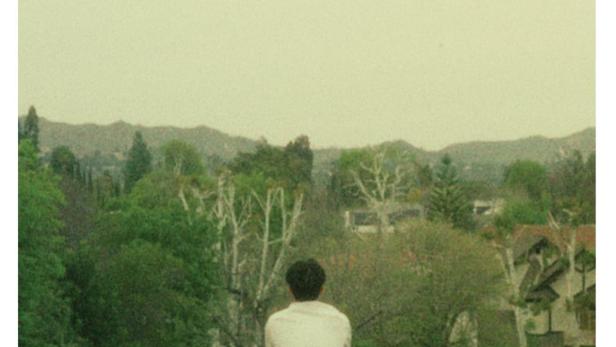 Das Filmplakat für „Mike“ mit Jackie Tran zeigt eine Person, die auf Heuballen sitzt und in die Ferne blickt.