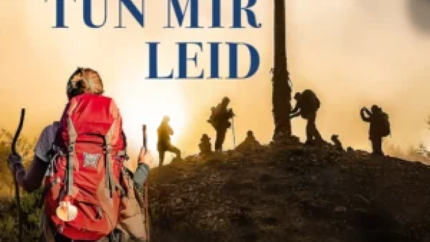 Plakat für eine Dokumentation über den 900 Kilometer langen Jakobsweg.