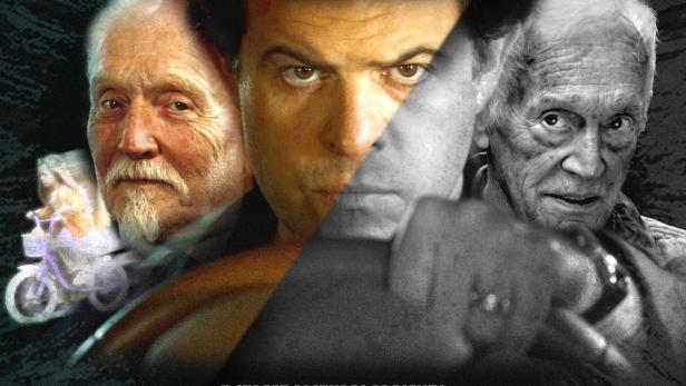 Das Filmplakat für „Altered Reality“ zeigt die Gesichter von Tobin Bell, Charles Agron, Edward Asner und Lance Henriksen.