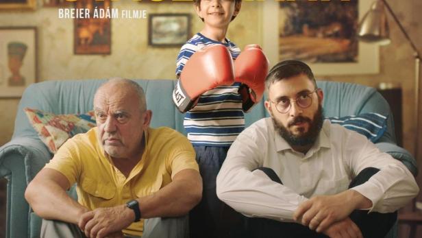 Das Filmplakat für „Lefkovicsék gyászolnak“ zeigt drei Generationen einer jüdischen Familie.