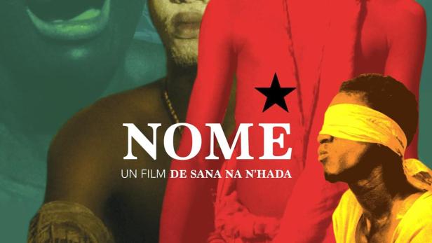 Das Filmplakat für „Nome“ zeigt drei Personen und eine Hand, die ein Gewehr hält.