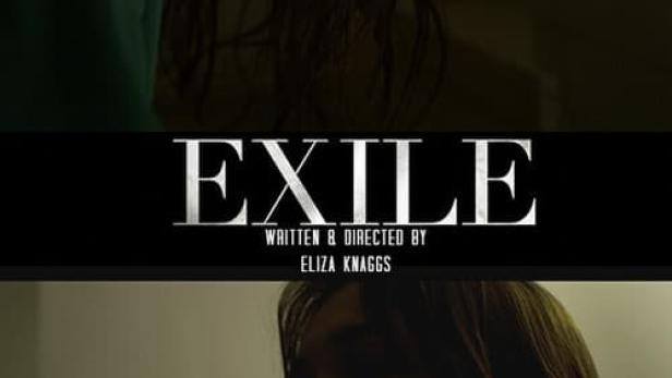 Das Filmplakat für „Exile“ zeigt Tyneak Hellings und Jessica Pascoe; Regie führte Eliza Knaggs.