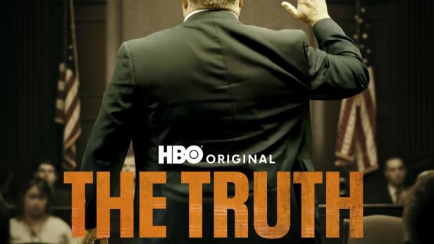 Das Filmplakat für „The Truth vs. Alex Jones“ zeigt einen Zeugen im Gerichtssaal.