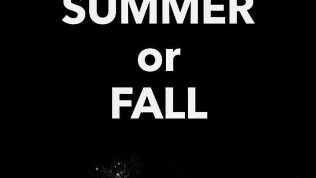 Die Wörter Winter, Frühling, Sommer oder Herbst sind in Weiß auf einem schwarzen Hintergrund geschrieben.