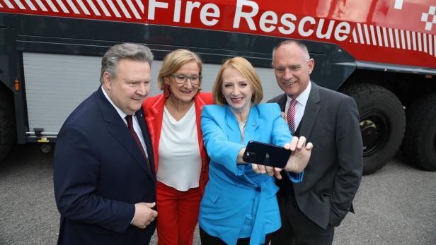 Michael Ludwig, Johanna Mikl-Leitner, Doris Bures und Gerhard Karner (v. li.)
