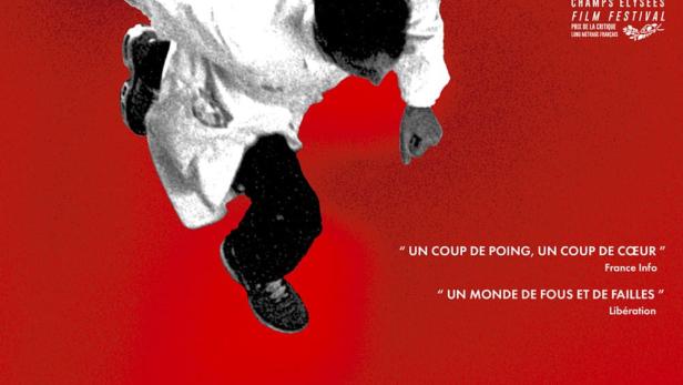 Das Filmplakat für „État Limite“ zeigt eine Person in einem weißen Kittel auf rotem Grund.