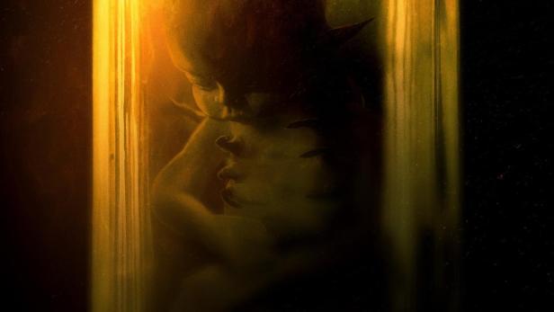 Das Filmplakat für „The Unborn“ zeigt ein ungeborenes Kind in einem Glasbehälter.