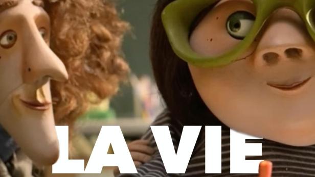 Szene aus dem Animationsfilm „La Vie en Gros“ mit zwei Figuren.