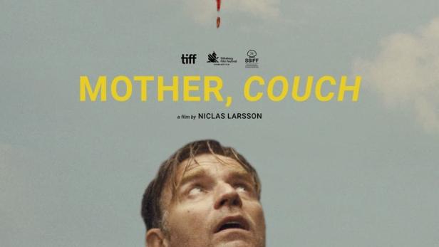 Das Filmplakat für „Mother, Couch“ zeigt Ewan McGregor und ein Messer, aus dem Blut tropft.