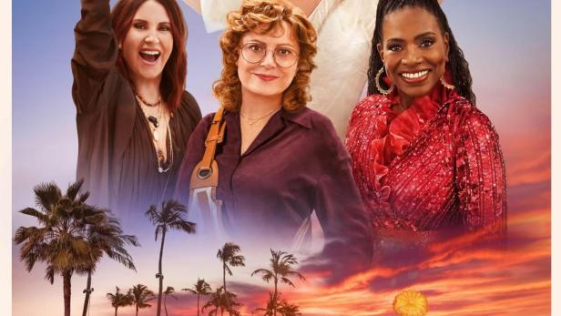 Das Filmplakat für „The Fabulous Four“ zeigt vier Frauen vor einem Strandhintergrund.