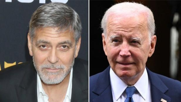 Ein Vergleichsbild von George Clooney und Joe Biden.