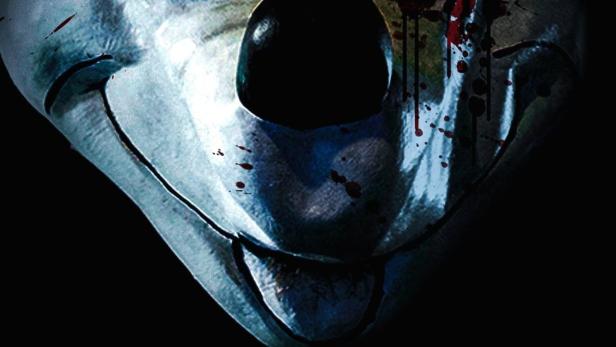 Das Filmplakat für „The Mousetrap“ zeigt eine blutbefleckte Mickey-Mouse-Maske.