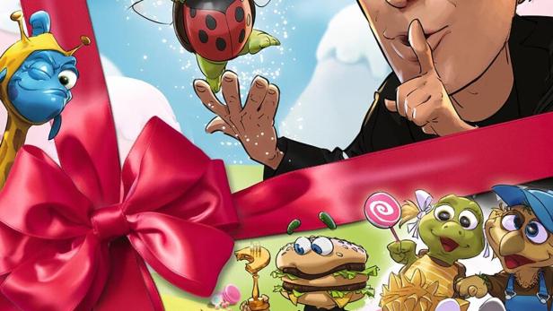 Das Cover von Sascha Grammel's „Wünsch Dir Was“ mit verschiedenen seiner Puppen.