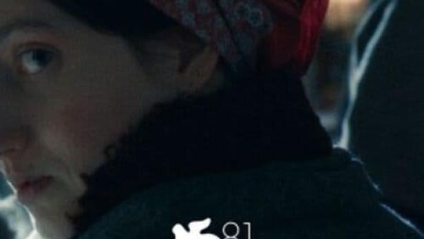 Das Filmplakat für „Vermiglio“ zeigt eine Frau mit Kopftuch.