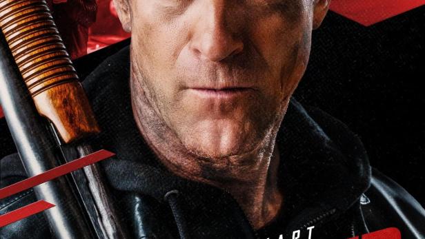 Das Filmplakat für „Classified“ zeigt Aaron Eckhart mit einer Schrotflinte.