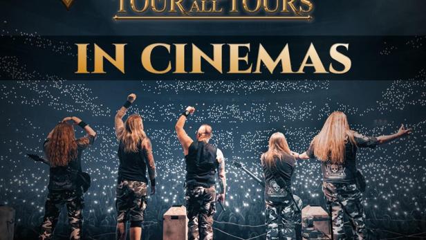 Die Band Sabaton auf der Bühne während ihrer „The Tour To End All Tours“-Konzertfilmpremiere am 11. Oktober 2024.