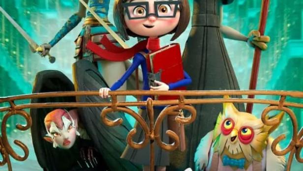 Das animierte Filmplakat zeigt Dalia mit dem roten Buch und weiteren fantastischen Figuren.