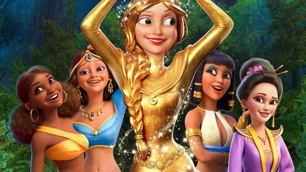 Das animierte Filmplakat „Rebellious: Mission Royal Rescue“ zeigt fünf junge Frauen unterschiedlicher Herkunft.