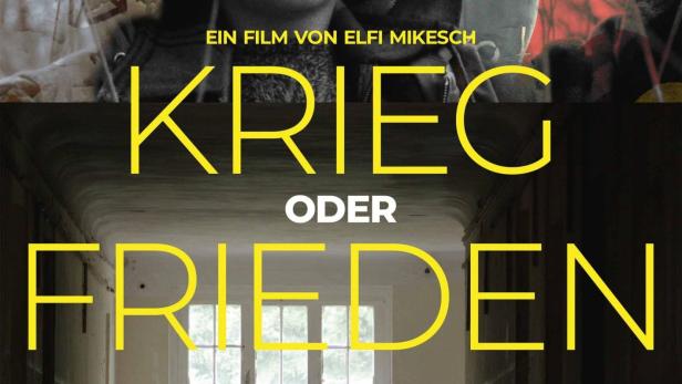 Das Filmplakat für „Krieg oder Frieden“ zeigt ein Kind und eine zerstörte Landschaft.