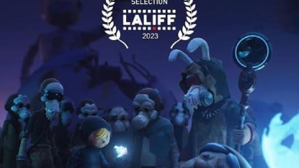 Das Filmplakat für „Lucky Brave's Sunshine“ zeigt eine animierte Szene mit einer Gruppe von Charakteren.