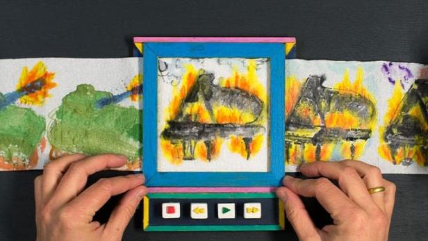 Das Filmplakat für „The Wild-Tempered Clavier“ von Anna Samo zeigt eine animierte Szene mit einem Klavier.