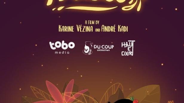 Das Filmplakat für „Hola Frida“ zeigt eine schlafende Frida inmitten von Blumen.