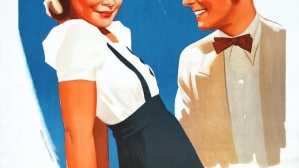 Das Filmplakat zu „7 Jahre Glück“ zeigt eine lächelnde Frau und einen Mann.