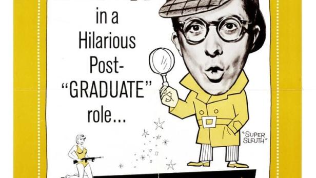 Das Filmplakat zu „Madigan's Millions“ mit Dustin Hoffman als Detektivkarikatur.