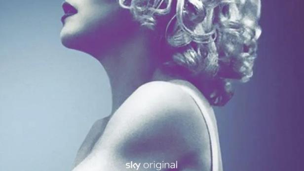 Ein Werbeplakat für die Sky-Dokumentation „Becoming Madonna“.