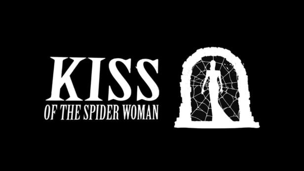 Das Logo für „Kiss of the Spider Woman“ zeigt eine Frau in einem Spinnennetz.