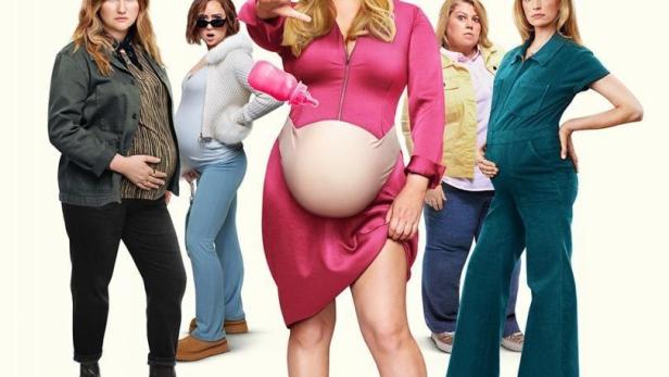 Das Filmplakat zu „Kinda Pregnant“ mit Amy Schumer und anderen schwangeren Frauen.