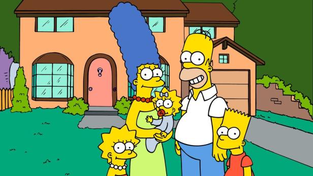 Die Simpsons stehen vor ihrem Haus in Springfield.