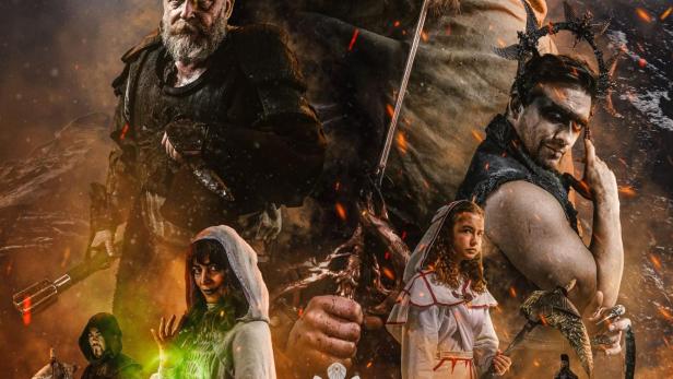 Das Filmplakat für „Assassin's Guild“ zeigt eine Gruppe von Kriegern und Assassinen.