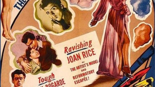 Das Filmplakat für „Blackmailed“ mit Dirk Bogarde und Joan Rice.