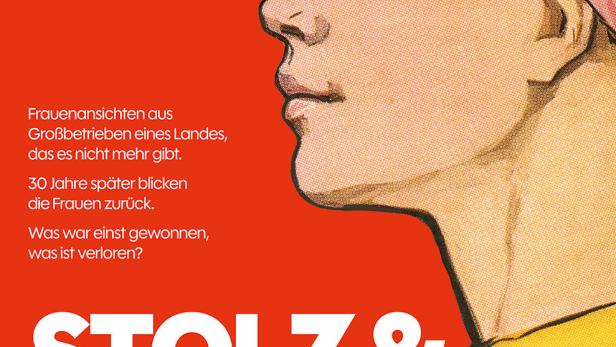 Das Filmplakat zu „Stolz & Eigensinn“ zeigt das stilisierte Profil einer Frau vor rotem Hintergrund.