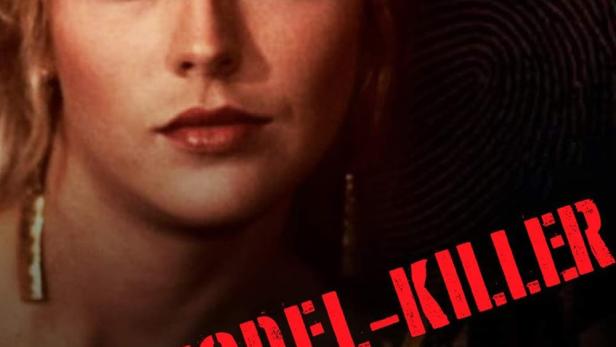 Das Filmplakat für „Der Model-Killer“ zeigt Sharon Stone vor einem Tatort.