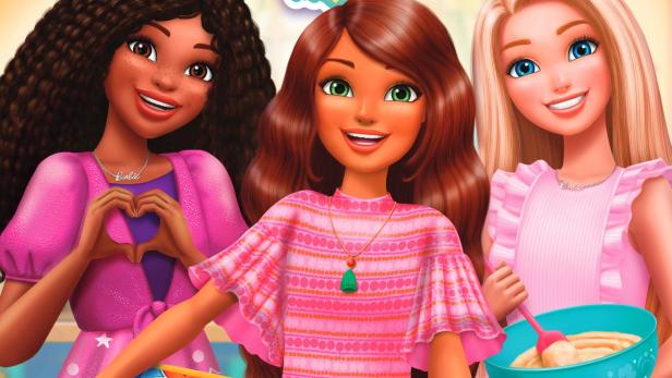 Barbie und Teresa präsentieren ein Rezept für Freundschaft mit Tamales und Zutaten.