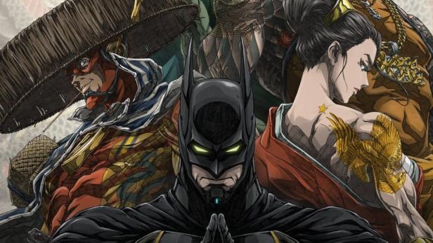 Das Cover von „Ninja Batman“ zeigt Batman und andere Charaktere im japanischen Stil.