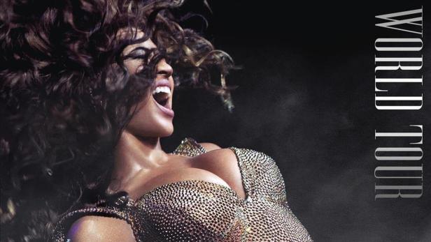 Beyoncé in einem glitzernden Body während ihrer „I Am… World Tour“.