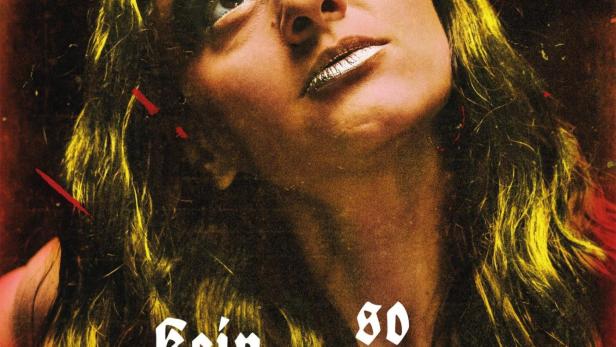 Das Filmplakat für „Kein Tier so wild“ zeigt eine Frau mit Heiligenschein und silbernen Lippen.