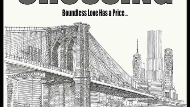 Das Filmplakat für „Summer Crossing“ mit Julia Garner und Timothée Chalamet vor der Brooklyn Bridge.